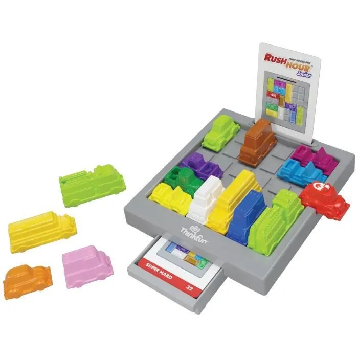 ThinkFun-Rush Hour Junior-Jeu de logique-Casse-tête-Embouteillage-40 défis 4 niveaux-1 Joueur ou plus dès 5 ans-Ravensburger-76604-2