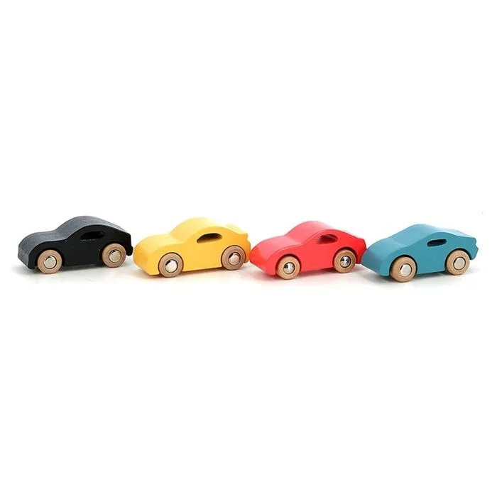 Vilac - Coffret de 4 voitures en bois Super cars-2
