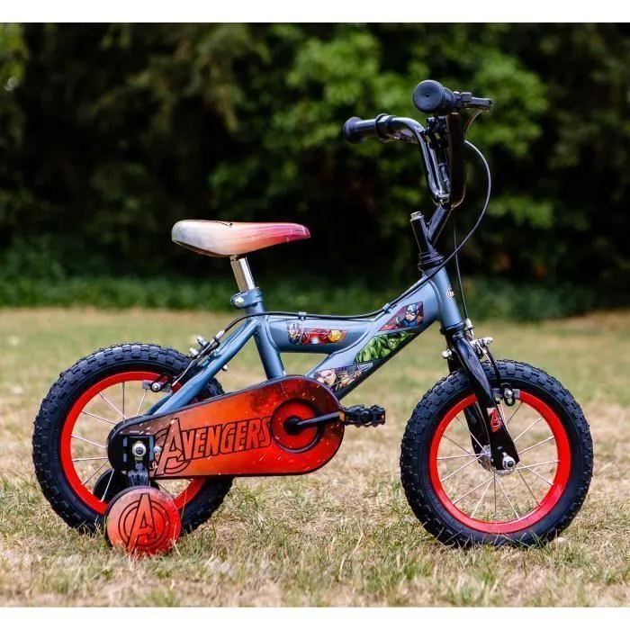 Vélo Enfant Marvel - Avengers -  Roues 12" - Age 3 à 5 ans - 2 Freins - Stabilisateurs - Gris et Rouge - Produit HUFFY-2
