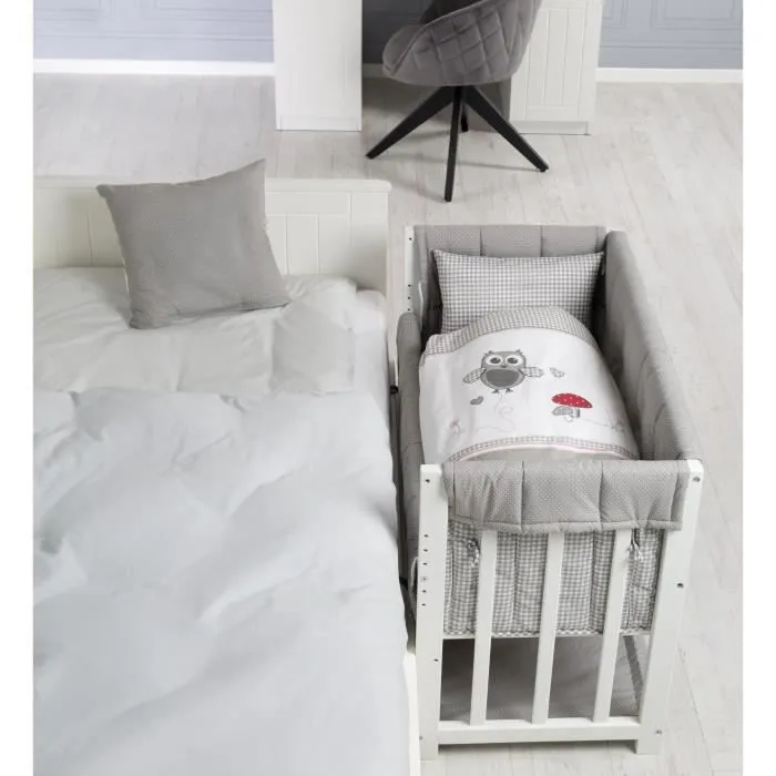 Berceau Cododo Complet ROBA - Adam et Eule - Blanc - Hauteur Réglable - Matelas Inclus-3