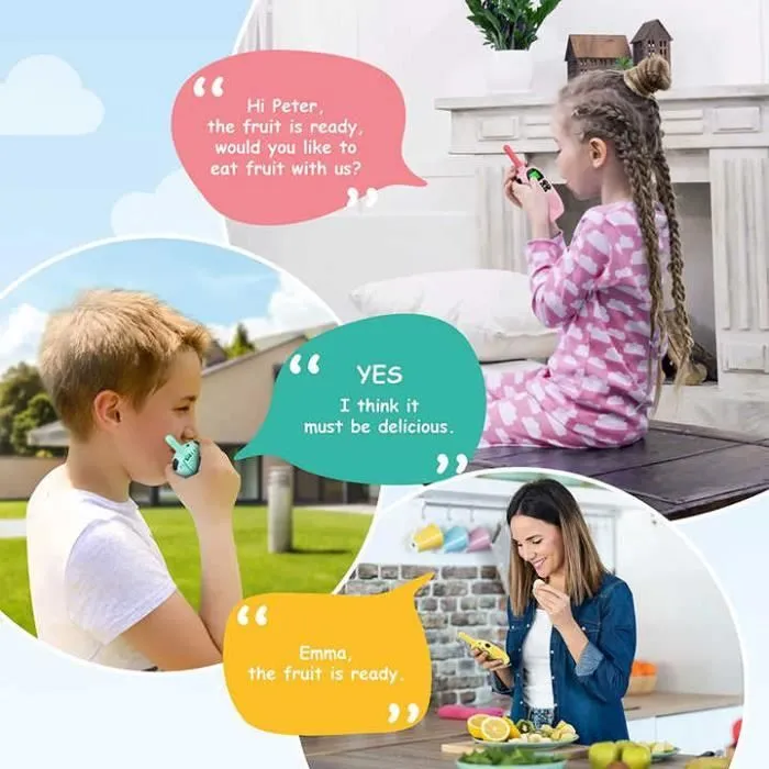 Talkie Walkie Enfant Jouet PIMPIMSKY 22 canaux écran LCD portée 3 km Qualité sonore HD / lampe de poche intégrée-2