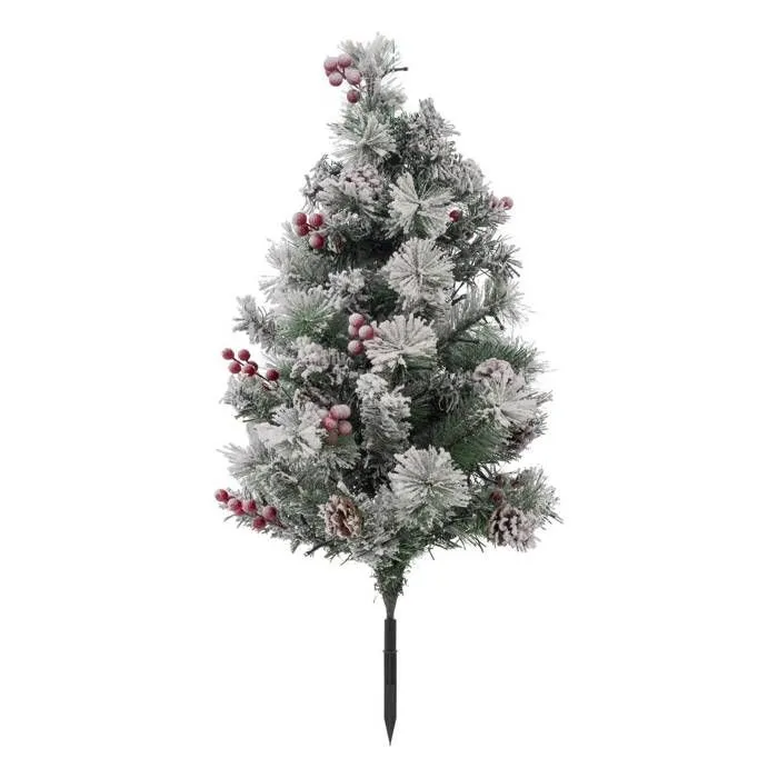 Sapin extérieur à planter H90cm 50 LED blanc chaud solaire Feeric lights & christmas-0