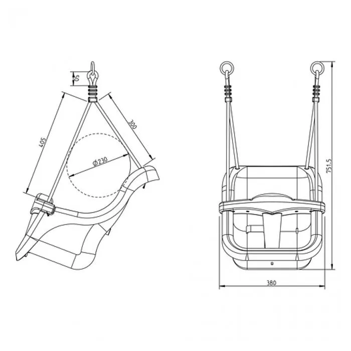 Balançoire pour bébé AXI - Marque AXI - Cadre en bois brun - Pour l'extérieur-4