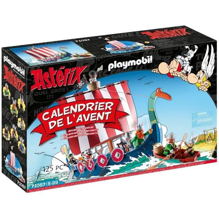 Calendrier de l'Avent Astérix PLAYMOBIL - Astérix et les Pirates - 71087 - 125 pièces dont 7 personnages-0