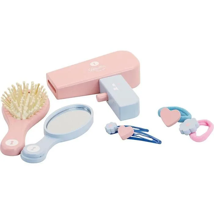 Set de coiffure pour poupée - PETITCOLLIN - Accessoires en bois - Rose - A partir de 3 ans-1