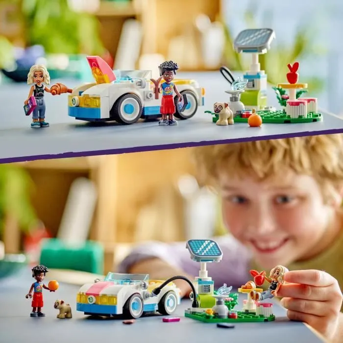 LEGO® 42609 Friends La Voiture Électrique et la Borne de Recharge, Jouet de Voiture, avec les Figurines Nova et Zac-4