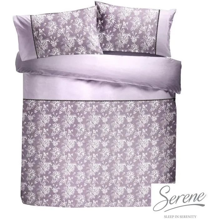 Housse de couette - Serene - Jasmin - Lavande - 140x200 cm - Entretien facile-2
