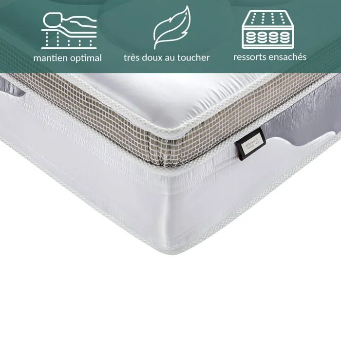 Matelas Platinium Small 90x190 Sampur | Épaisseur 26cm - Mémoire de Forme - Ressorts Ensachés - Latex Naturel - Confort & Longévité-3