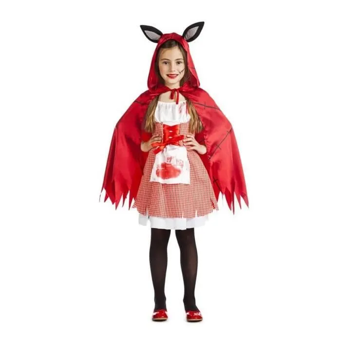 Déguisement Chaperon Rouge folle fille - Le Petit Chaperon Rouge - Robe, cape, oreilles - Extérieur-0