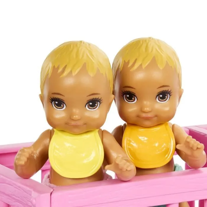 Barbie-La Chambre des Jumeaux-Coffret Skipper, bébés et accessoires HXM99-3