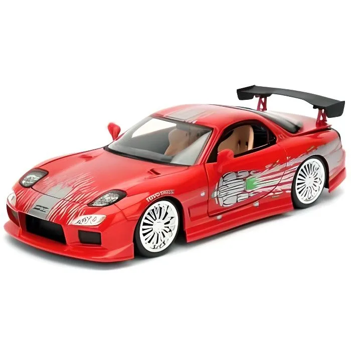 Jouet - JADA TOYS - Réplique métal 1/24 Dom's 1995 Mazda RX-7 - Licence Fast and Furious - Blanc - Adulte-0