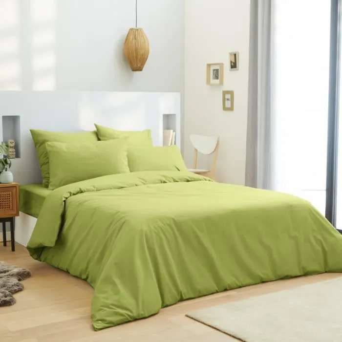 Housse de couette - Anis - 240x220 cm - 100% Coton - Lavable en machine - Style Classique-0
