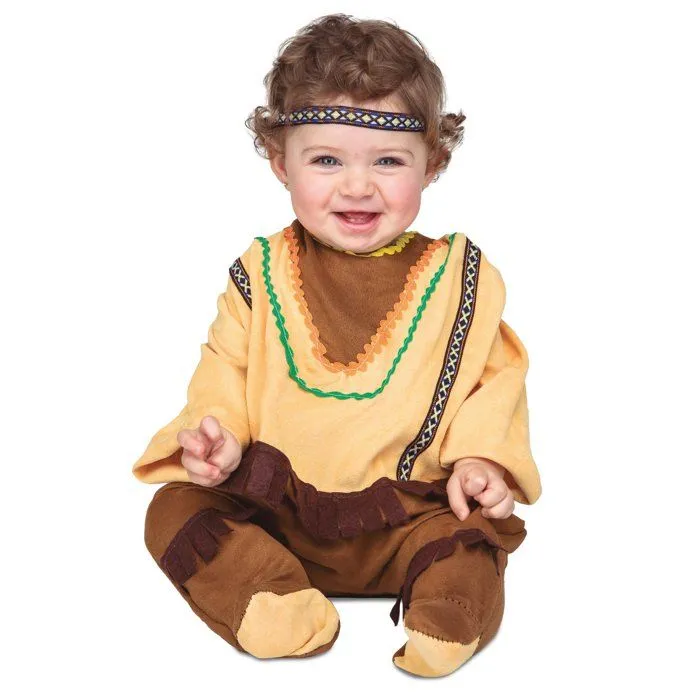 Déguisement avec bandeau indien bébé-0