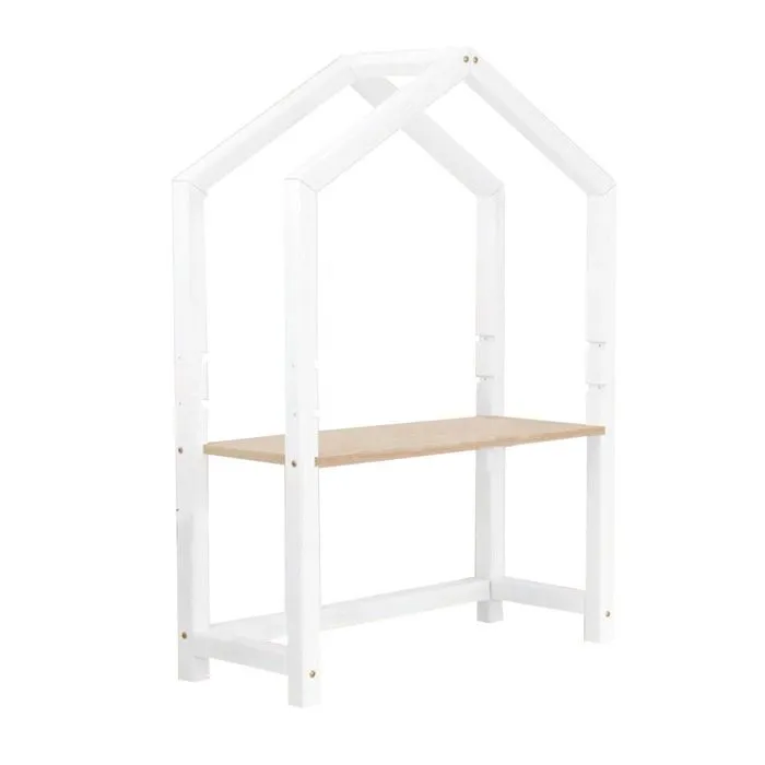 Bureau enfant cabane STOLLY blanc et naturel-0