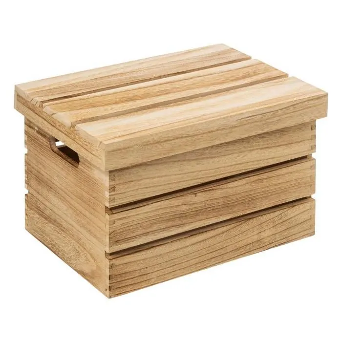 Boîtes de rangement en bois - FIVE - Lot de 3 Cagettes - Dimensions 38x28x24cm, 32x22x20cm, 26x16x16cm-2