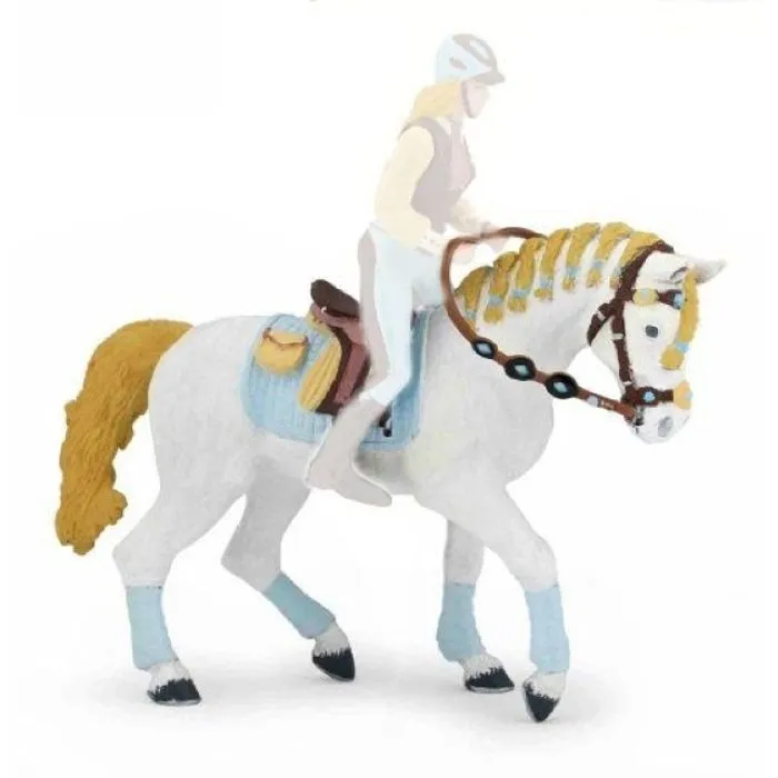 Figurine Cheval de la cavalière fashion - Bleu - PAPO - CHEVAUX, POULAINS ET PONEYS - Pour Enfant-0