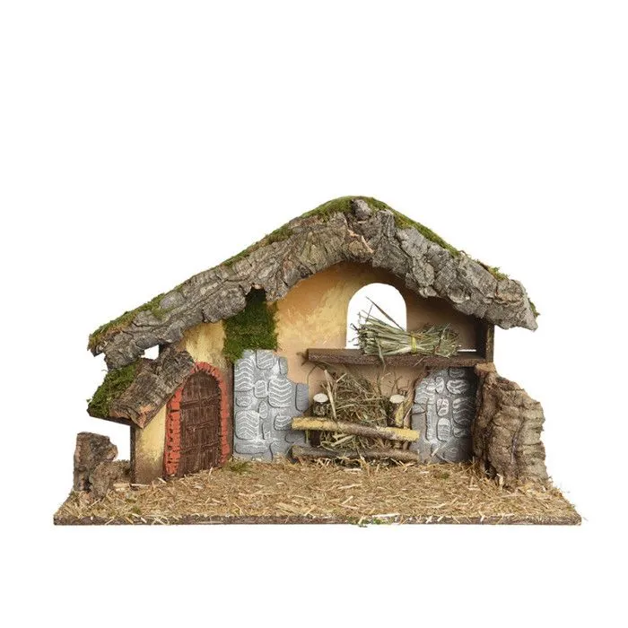 Décorations de Noël - Decoris - 50 x 22 x 30 cm - Marron - Blanc - Rectangulaire-0