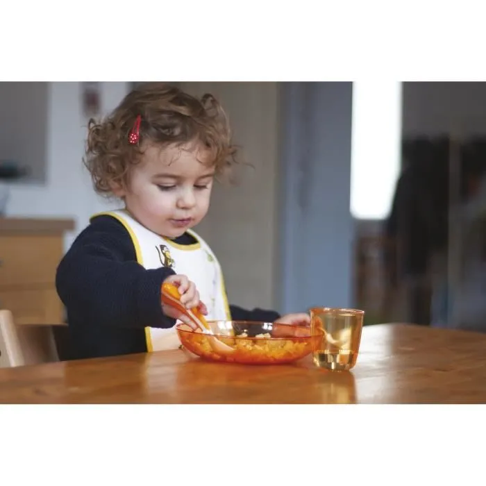 MILL'O BÉBÉ Assiette micro-ondable Polypropylène 18,5 CM Orange agrumes translucide-2