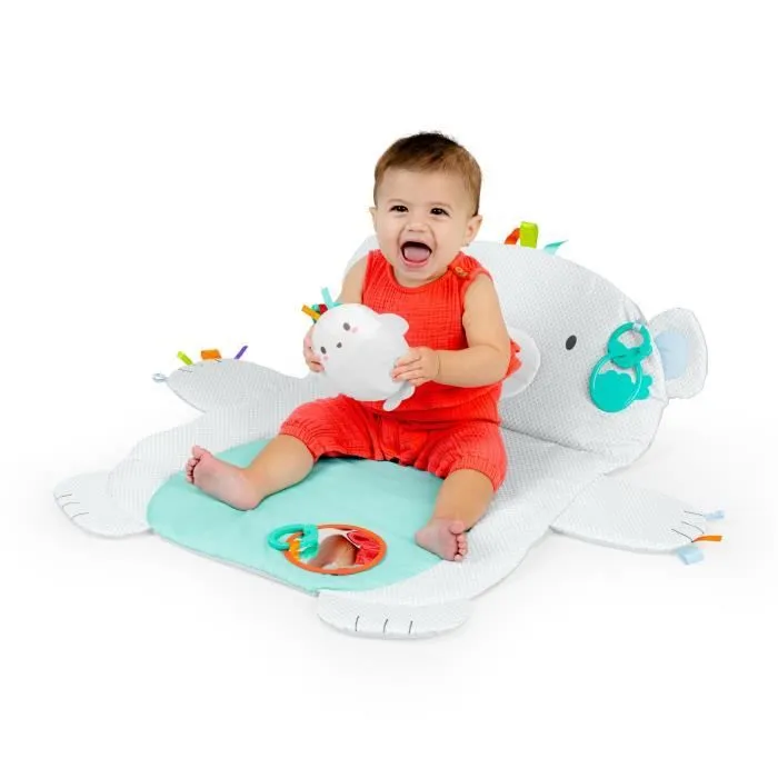 BRIGHT STARTS Tapis d'éveil Ours Polaire, Coussin de support pour position sur le ventre, 4 jouets détachables-2