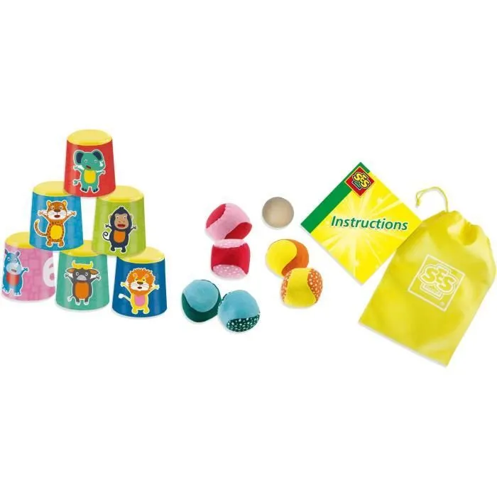Jeu de canettes et boules souples - SES CREATIVE - Chamboule-tout et pétanque-4