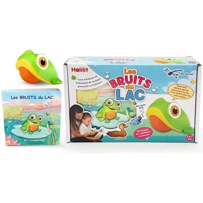 Livre illustré - BSM - Les bruits du Lac 24M - Instrument grenouille - Bleu - Mixte-0