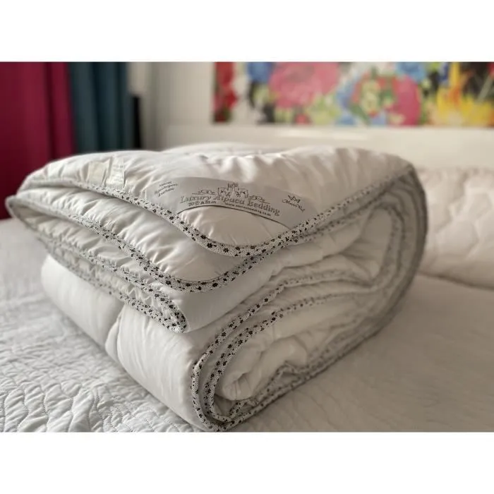 Couette - Alpaga - 220 x 240 cm - Hypoallergénique - 4 Saisons - Naturelle-0