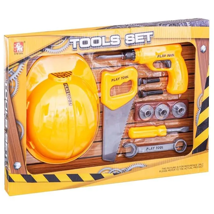 Bricolage - etabli - outil Juinsa - 700646 - Set d'outils avec Casque de 10 pieces. Boite 44 x 32, , Multicolore-0