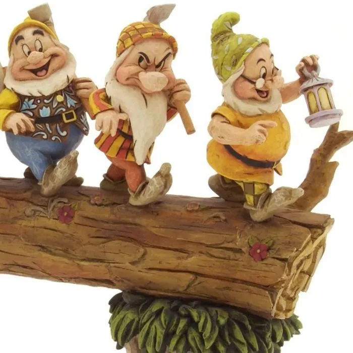 Figurine 7 Nains - Homeward Bound - Disney Tradition by Jim Shore - Effet bois - Blanche Neige-0