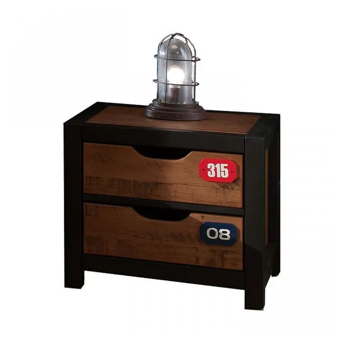 Ensemble de meubles - Alex - Bureau et Armoire - Pin Massif - Multicolore - 2 places-1