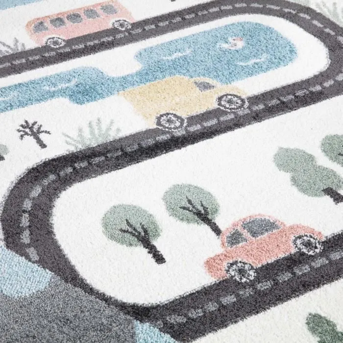 Tapis de jeu pour chambre d'enfant Routes de Montagne 140x200cm-3