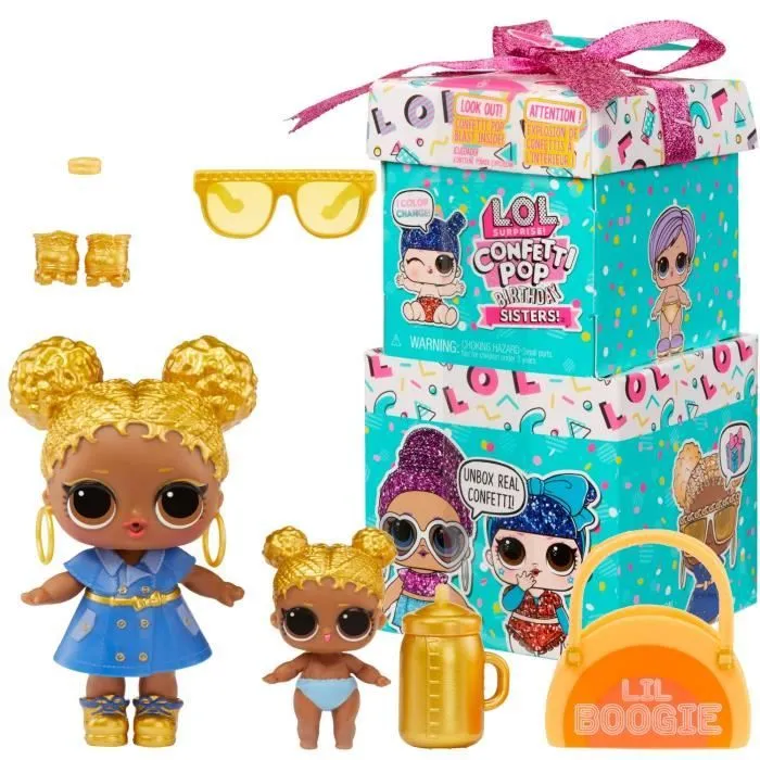 L.O.L. Surprise ! Confetti Pop Birthday Sisters set avec 10 surprises-0
