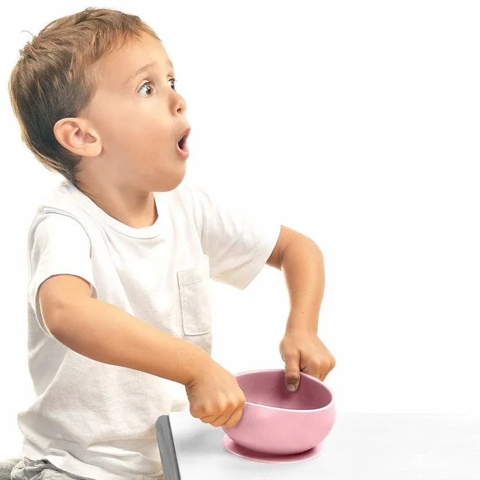 Bol bébé avec ventouse et couvercle en silicone-2