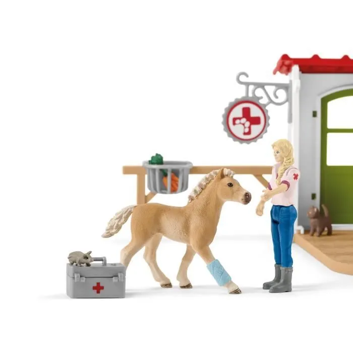 Cabinet vétérinaire avec animaux, coffret de 43 pièces avec figurine vétérinaire, animaux et accessoires, jouets animaux de la-3