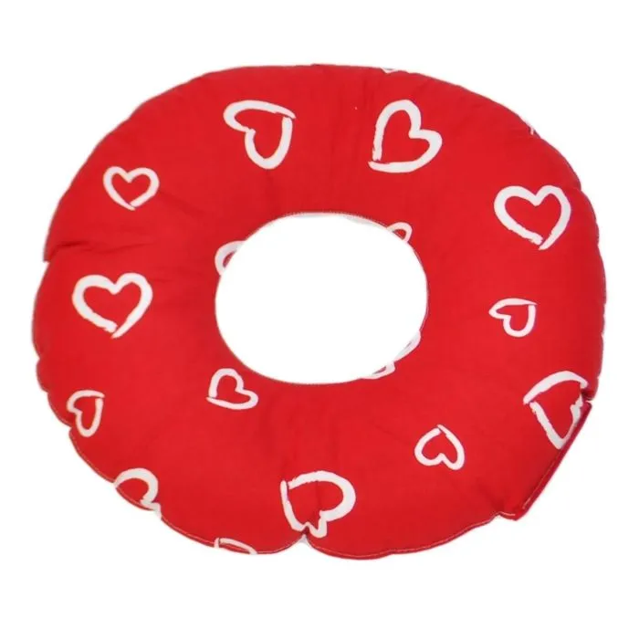 Coussin rond post natal - Blanc - Granules de polystyrène - Confort allaitement-0