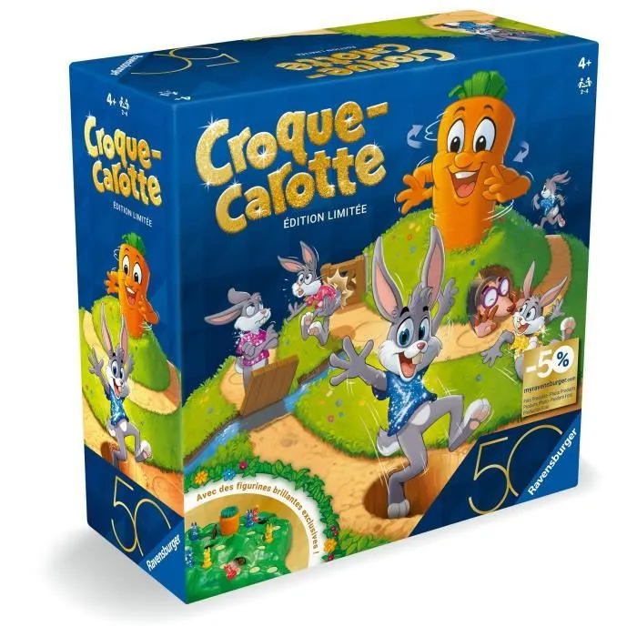 Croque Carotte 50 ans, Jeu de société, Enfants et Parents, Jeu de parcours rigolo, A partir de 4 ans, Mixte, 23006, Ravensburger-3