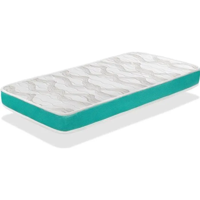 Matelas bébé MILU VERT 70X140 Epaisseur 14 CM - Noyau en mousse perforée et Respirant-0