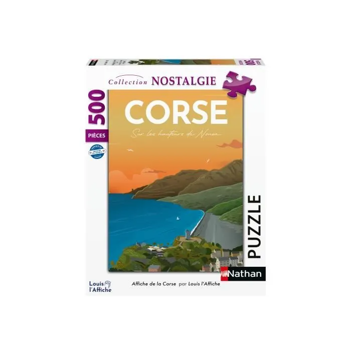 Nathan-Puzzle 500 pièces-Affiche de la Corse/Louis l'Affiche-Adultes et enfants dès 10 ans-Puzzle de qualité supérieure-12000985-1