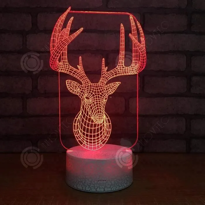 INN® Veilleuse de bureau 3D commande tactile  Look d'élan dégradé de couleurs  lumière d'illusion-2