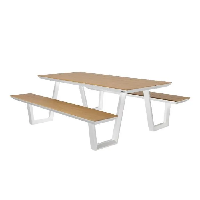 Table de pique-nique - AXI - Nori - Aluminium durable - Polywood aspect teck - 6 personnes-0