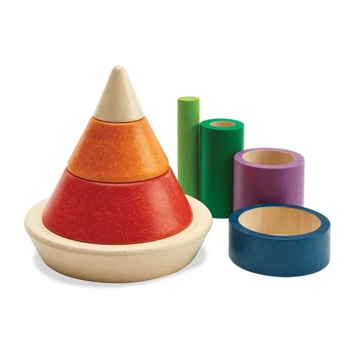 Plan Toys - Pyramide à empiler et à encastrer - TROUSSELIER-0