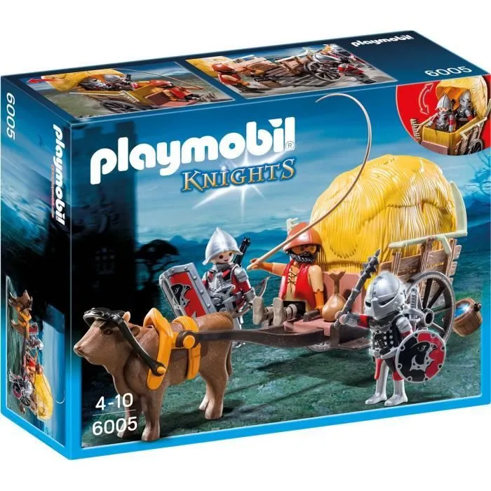PLAYMOBIL 6005 - Knights - Chevaliers de l'Aigle et Charrette Piégée-0
