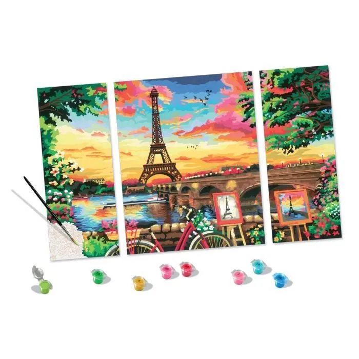CreArt Paris format triptyque 80x50cm - Peinture par numéros – Dès 12 ans – Ravensburger - 20134-1