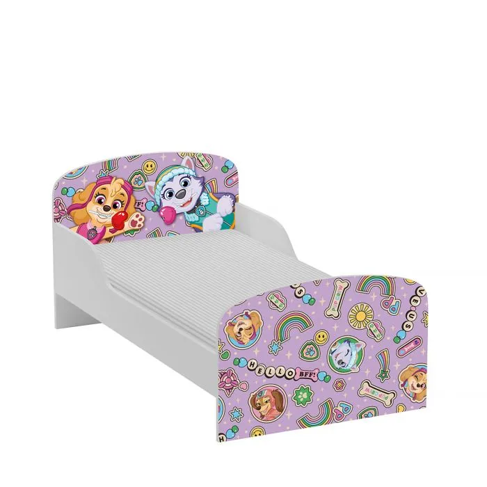 Lit d'Enfant Paw Patrol Leomark–La Pat' Patrouille avec Chase, Stella et leurs Amis – Lattes + Matelas, 70x140cm sku:102/170PP5-0