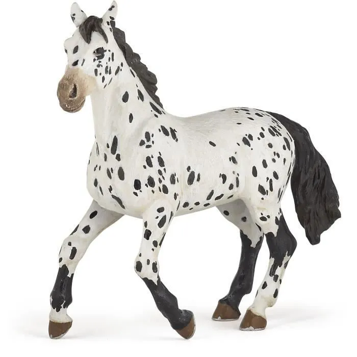 Figurine Cheval appaloosa - PAPO - CHEVAUX, POULAINS ET PONEYS - Noir - Intérieur - Mixte - 3 ans-0