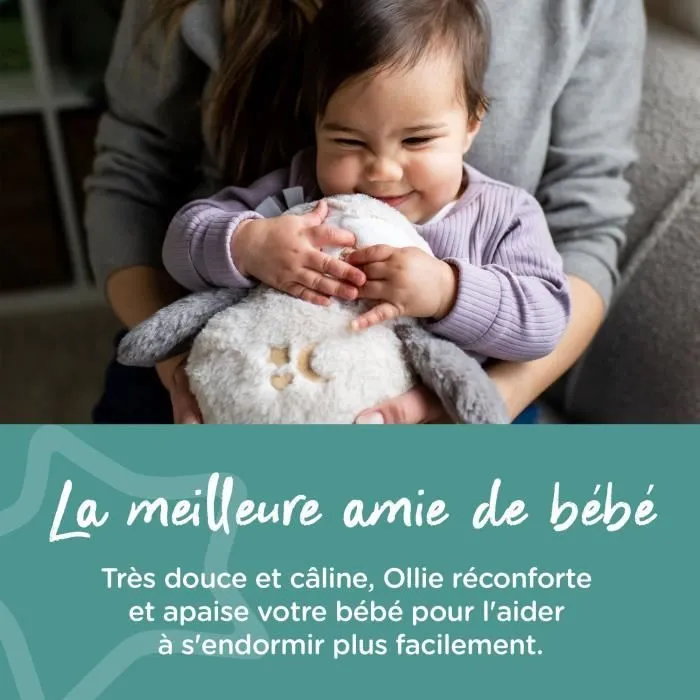 TOMMEE TIPPEE, Peluche veilleuse de luxe avec CrySensor, 6 sons apaisants, USB, lavable en machine, Ollie la Chouette-2