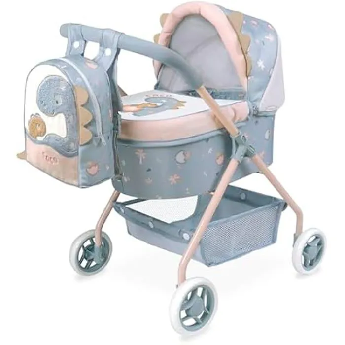 Poussette de Poupées - DE CUEVAS TOYS - Coco - 56 cm - Bleu et Blanc - Pour enfants à partir de 18 mois-0