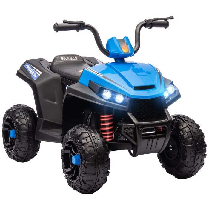 Quad électrique enfant - AIYAPLAY - 12 V - 2 moteurs - vitesse 5 km/h - marche avant et arrière - pour enfants 37-60 mois - bleu-0