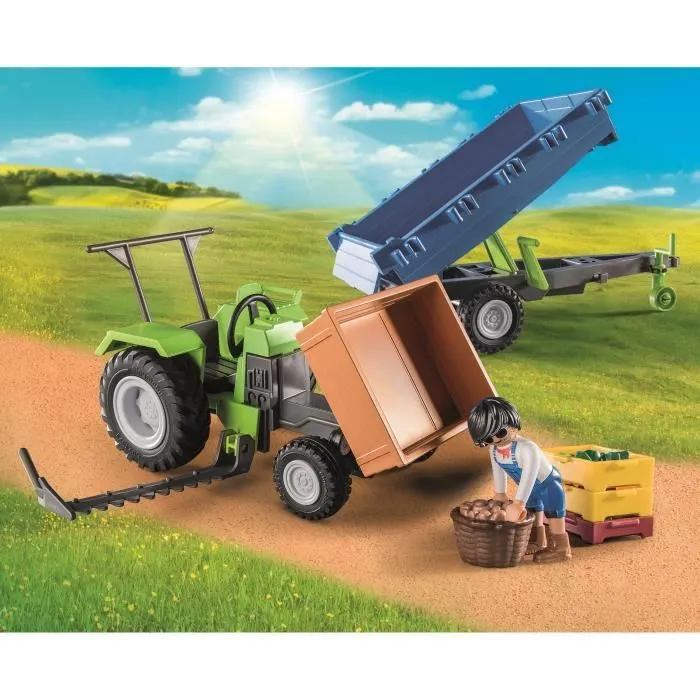 PLAYMOBIL 71249 Tracteur avec remorque, Country La Ferme, 42 pièces, Dès 4 ans-3