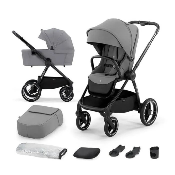 Poussette combinée Kinderkraft Nea Platinium Grey - Mixte - 4 roues - Gris - 11,6 kg-0