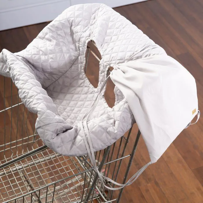 Protège Siège Chariot Caddie pour Bébé ROBA Style - Housse de Caddy avec Sac de Transport - Gris Clair-4
